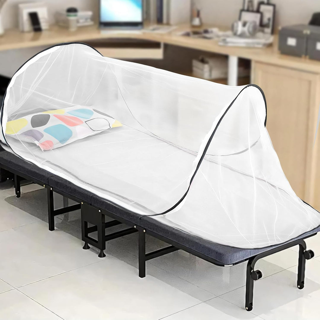 Moskitonetz Bett Pop Up, Tragbares Moskitonetz Reise Pop Up, Mückennetz Einzelbett Faltbar, Einfache