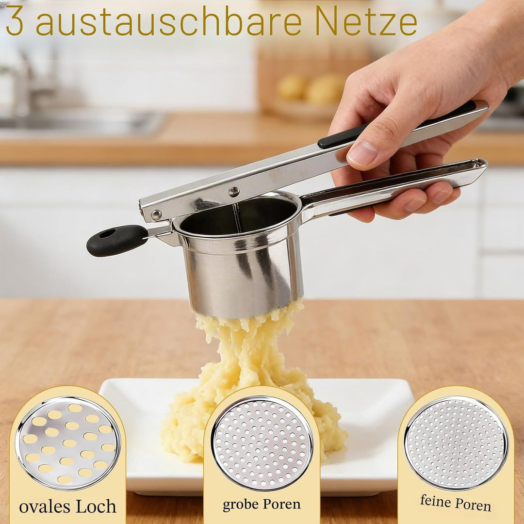HORREX Kartoffelpresse, Gourmet Multipresse, Kartoffelpressen & Spätzlepressen, Edelstahl Rostfrei 4