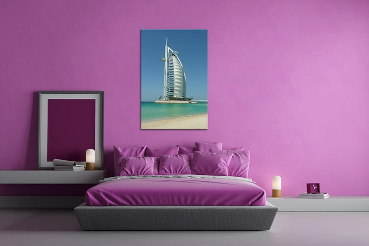 deyoli gigantisches Gebäude in Dubai im Format: 80x60 als Leinwandbild, Motiv fertig gerahmt auf Ech