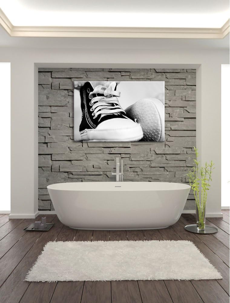 Pixxprint Converse All Stars Schuhe auf Leinwand, XXL riesige Bilder fertig gerahmt mit Keilrahmen,