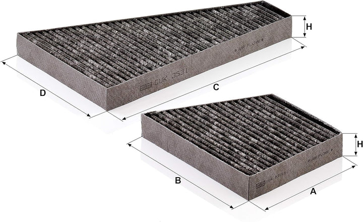 MANN-FILTER CUK 35 000-2 Innenraumfilter – Kabinenluftfilter Satz (2er Set) – Für PKW