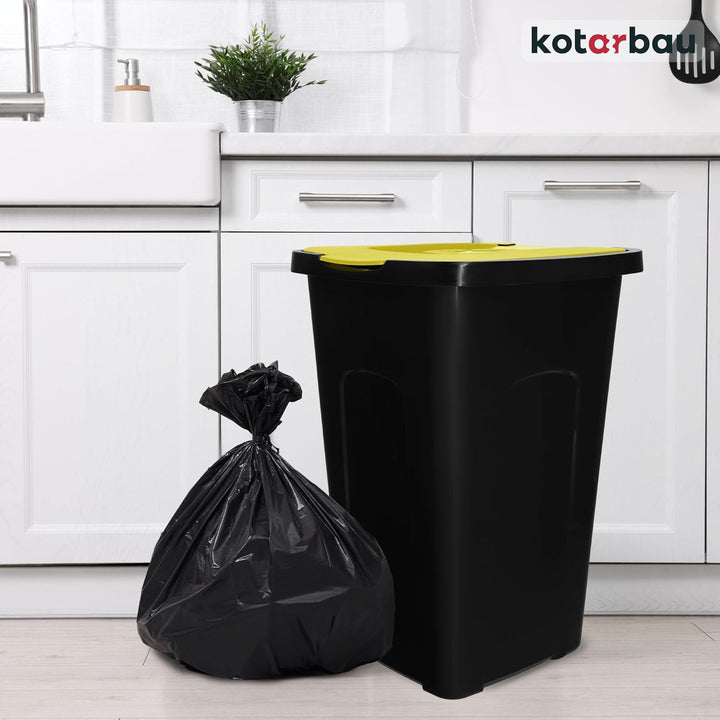 KOTARBAU® Müllbehälter 4er Set Gelb Blau Grün Braun - 50l Mülltrennungssystem mit Deckel für Haushal