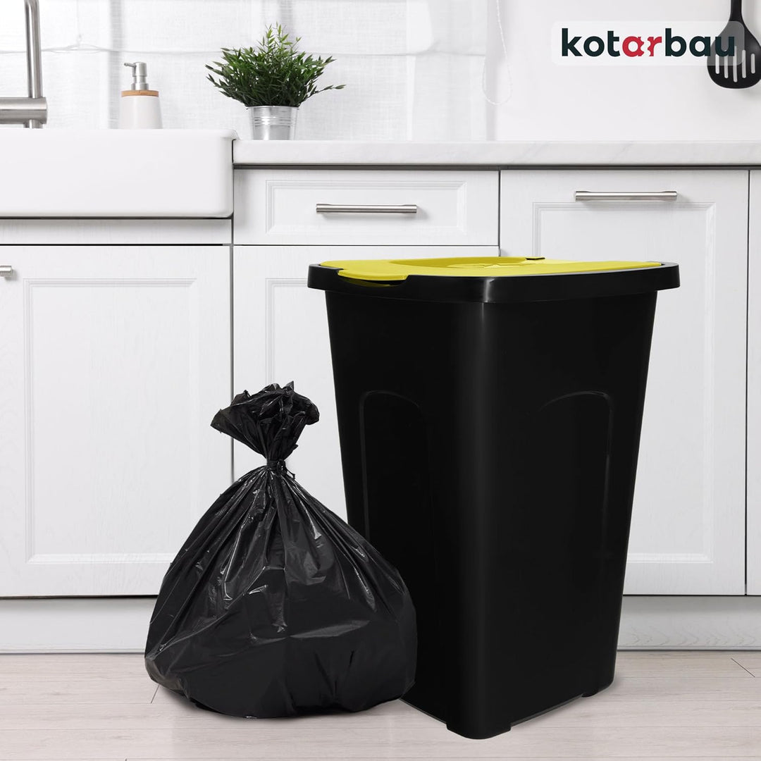 KOTARBAU® Müllbehälter 3er Set Gelb Blau Grün - Mülltrennungssystem mit Deckel, 50l Mülltonne für Ha