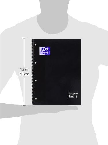 Oxford 100430269 – Perforierter Schreibblock A4 kariert, Deckel extradura, Schwarz