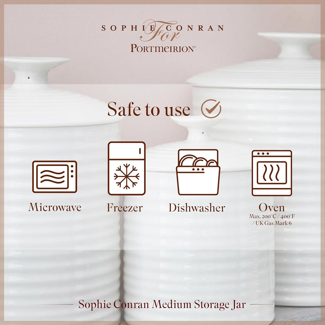 Portmeirion Home & Gifts Sophie Conran Weisser Kanister mit Deckel, eins (Weiss, eins)