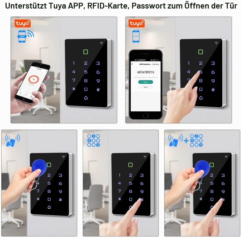 FusyTuly WiFi Tuya RFID Zugangskontrolle Tastatur IP68 wasserdichte Access Controller Tastatur WG26/