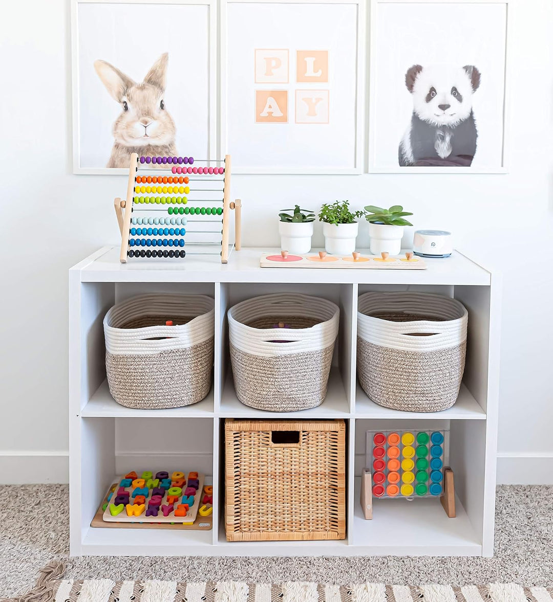 OrganiHaus Regalkörbe, Wollkorb, Aufbewarungs Korbe, Aufbewahrungsboxen Stoff, Stoffkörbe, Wäschekor