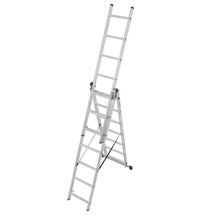 Krause 030375 Vielzweckleiter Corda 3x7 SPR. 4 Stufen Schwarz, 4 Stufen Schwarz