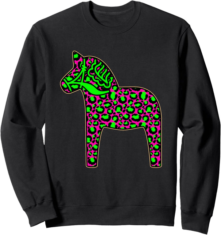 Leopard Cheetah Print Dala Pferd Pferd Nordic Sweatshirt