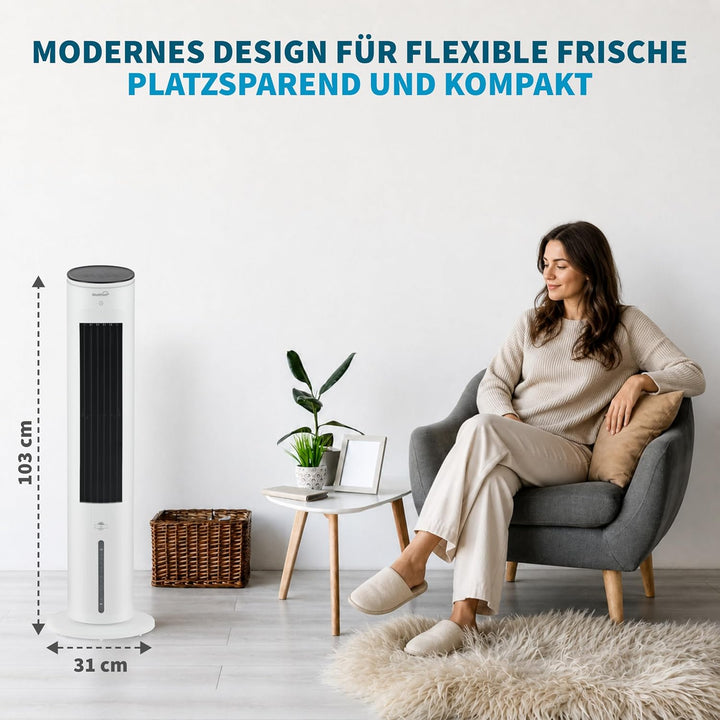Turmventilator mit Wasserkühlung, Luftkühler, Verdunstungskühler, Ventilator, Tragbares Kühlgerät, T