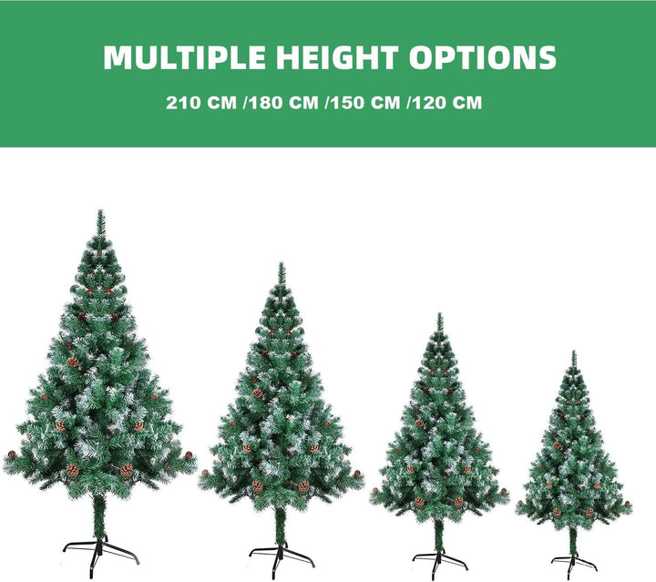 Künstlicher Weihnachtsbaum mit Kiefernzapfen und Beere, beschneiden Spitzen Christbaum inkl. Metalls