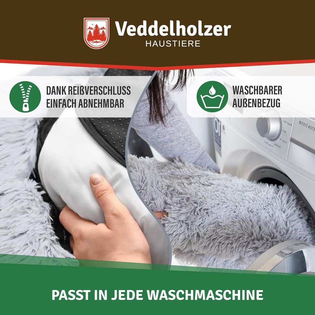 Veddelholzer Ø 70 cm M Hellgrau Hundebett Katzenbett Hundekissen Hundebetten in Mehreren Grössen Hun