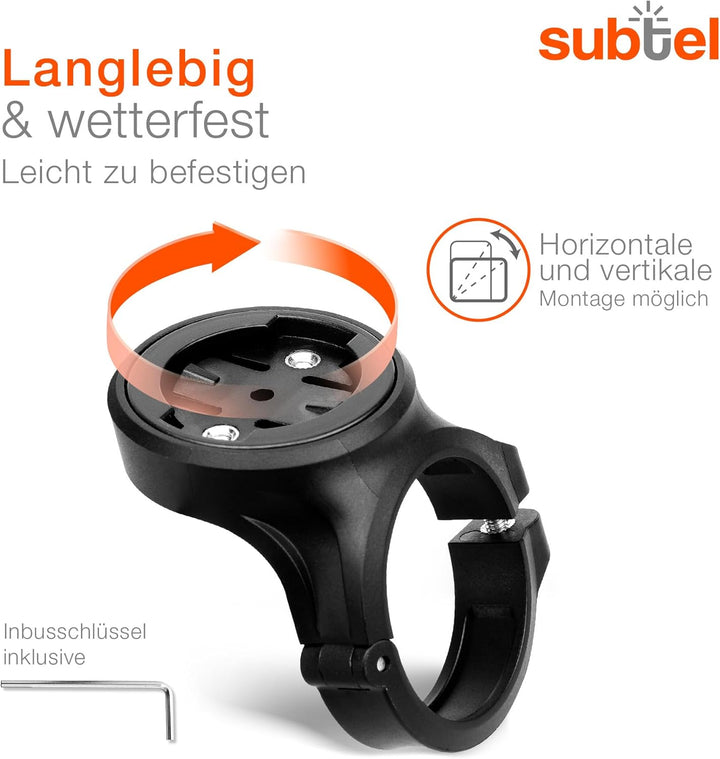 subtel Fahrradhalterung – Lenkerhalter für Navi, GPS & Fahrradcomputer – kompatibel mit Garmin Edge,