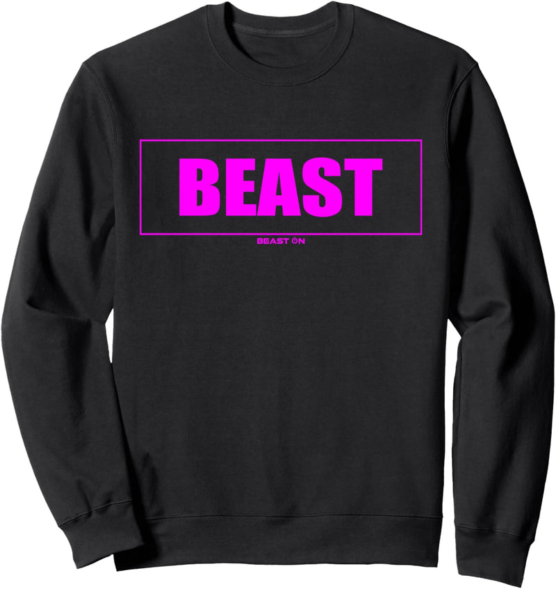 Beast Gym Motivation pinke Farbe Training Fitness Workout Sweatshirt