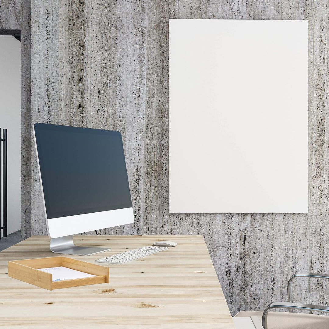 Relaxdays 10 x Dokumentenablage, DIN A4 Papierfach, Büro, Schreibtisch, flach, MDF Briefablage Bambu