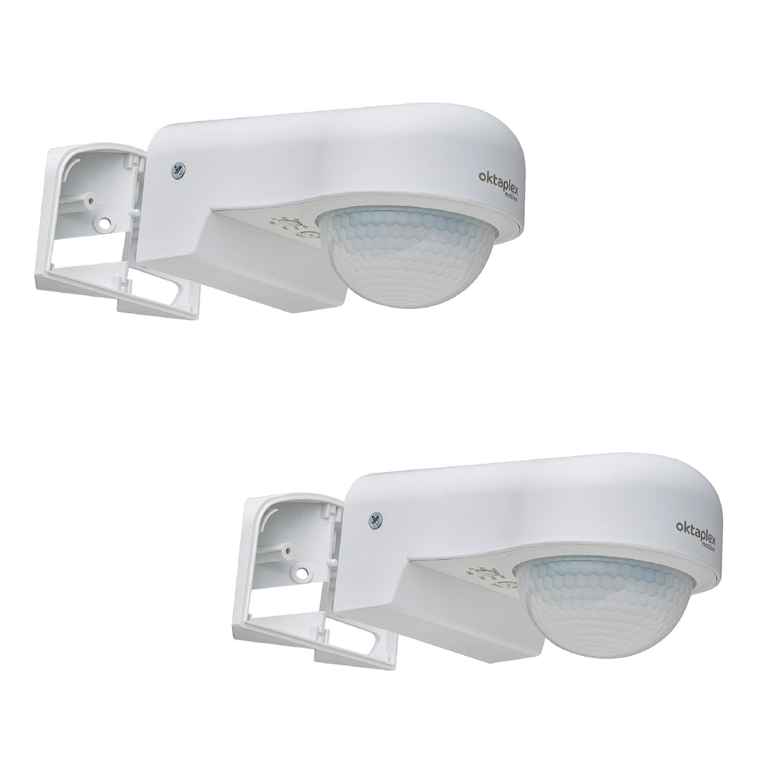 Oktaplex 2er Set Don Bewegungssensor Aussen 230 V IP65 240° Infrarot-Sensor einstellbar 10 m Reichwe