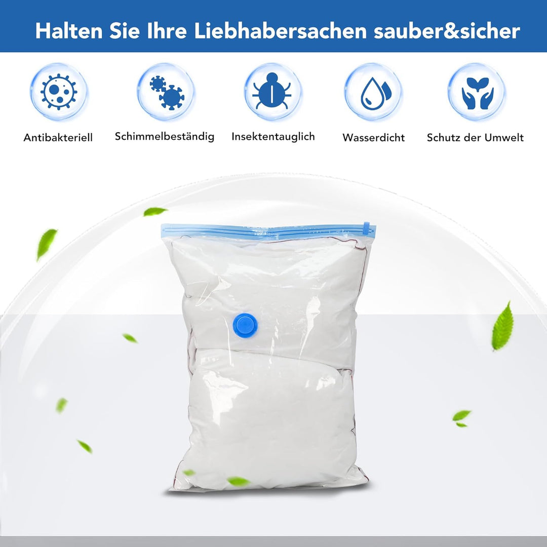 SKERITO 12 Stück Vakuumbeutel Kleidung 3*Kleine 3*Mittel *3*Gross 3*Jumbo Aufbewahrungsbeutel Reise