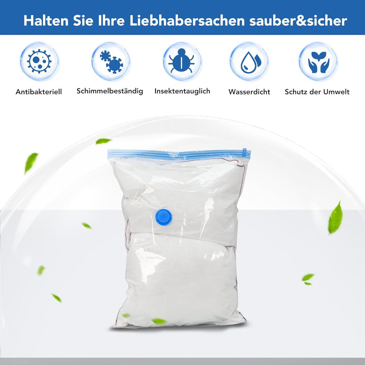 SKERITO 12 Stück Vakuumbeutel Kleidung 3*Kleine 3*Mittel *3*Gross 3*Jumbo Aufbewahrungsbeutel Reise