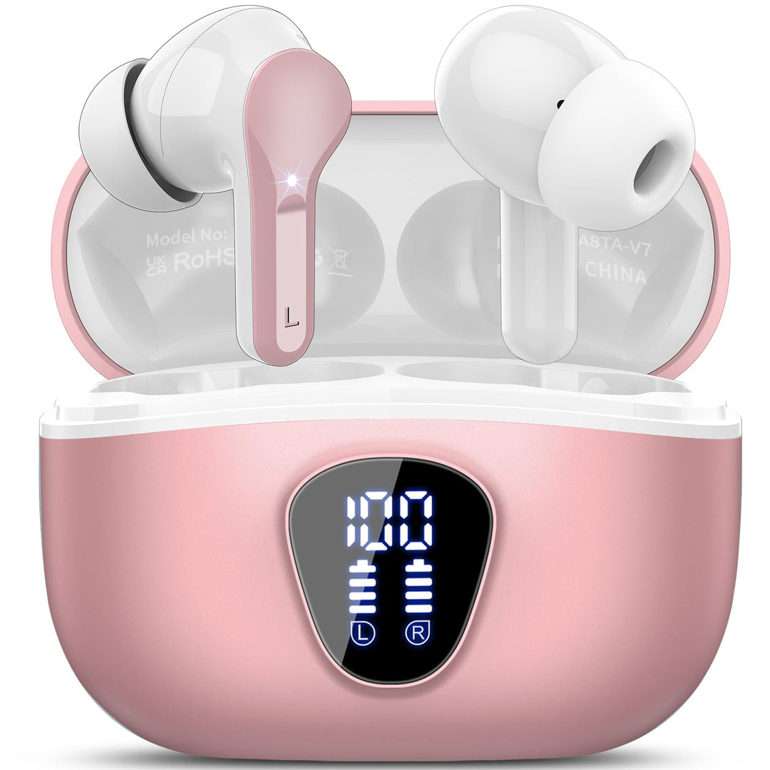 Bluetooth Kopfhörer, Kopfhörer Kabellos Bluetooth 5.4 In Ear, 4 ENC Noise Cancelling Mic Ohrhörer, H