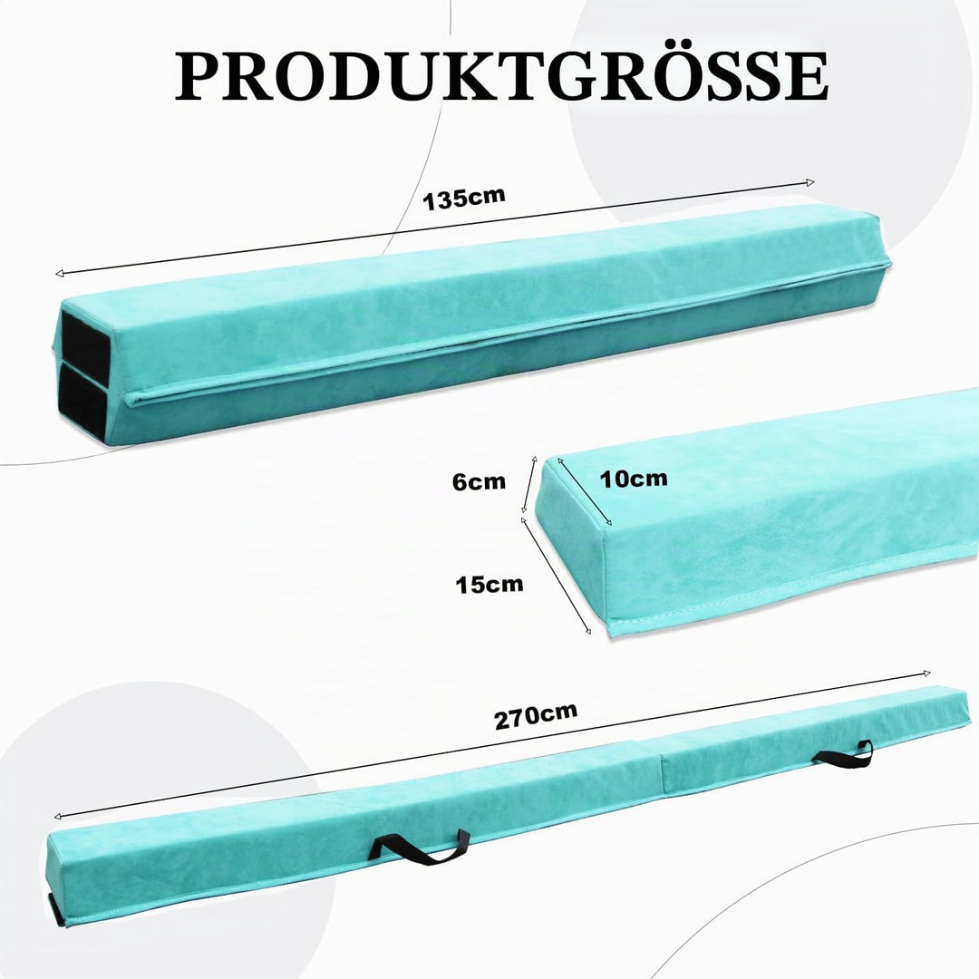 SportBob Schwebebalken für Zuhause, 300/270/240cm Balken Turnen Klappbar Tragbar für Kinder Erwachse