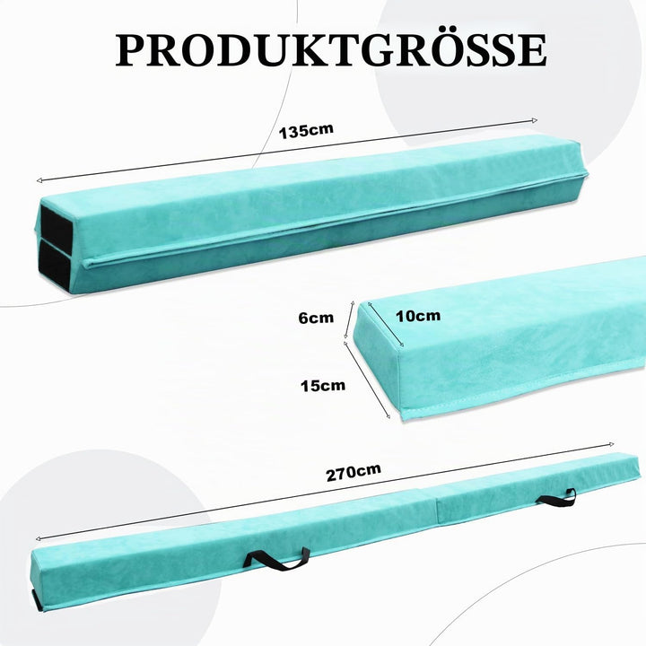 SportBob Schwebebalken für Zuhause, 300/270/240cm Balken Turnen Klappbar Tragbar für Kinder Erwachse