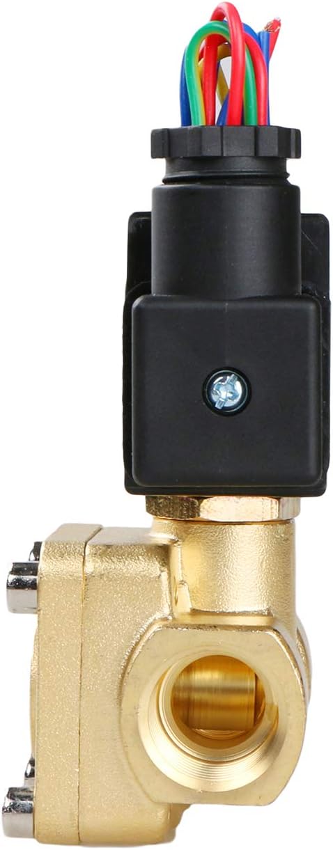 U.S. Solid 1/2" G 230V AC Messing Magnetventil 0,1-16 Bar für Wasser Luft Gas Öl, NC, VITON, Vertika