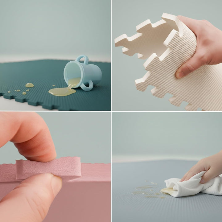 LittleTom 9 Teile Spielmatte Baby Puzzlematte ab Null - 30x30 Krabbelmatte Baby - Spielmatte Kinder