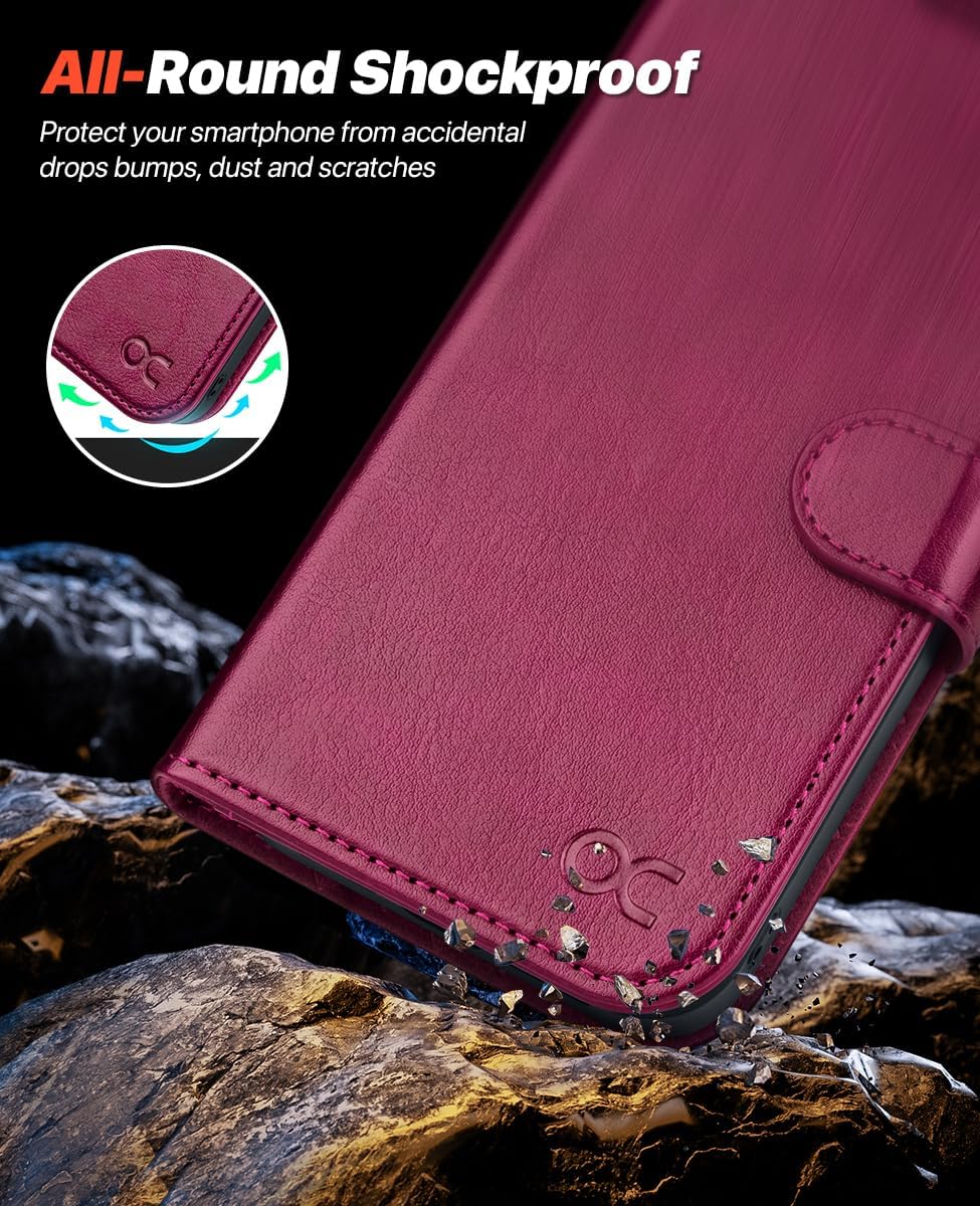 OCASE Abnehmbare Hülle Kompatibel für iPhone 12 Pro Max Burgundy | Handyhülle 2-IN-1 [Magnetische Hü