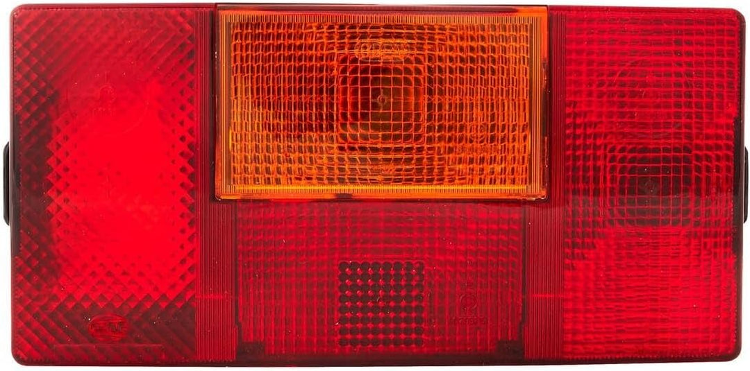 HELLA - Heckleuchte - Glühlampe - 12/24V - Anbau - Lichtscheibenfarbe: rot/gelb - Stecker: Flachstec
