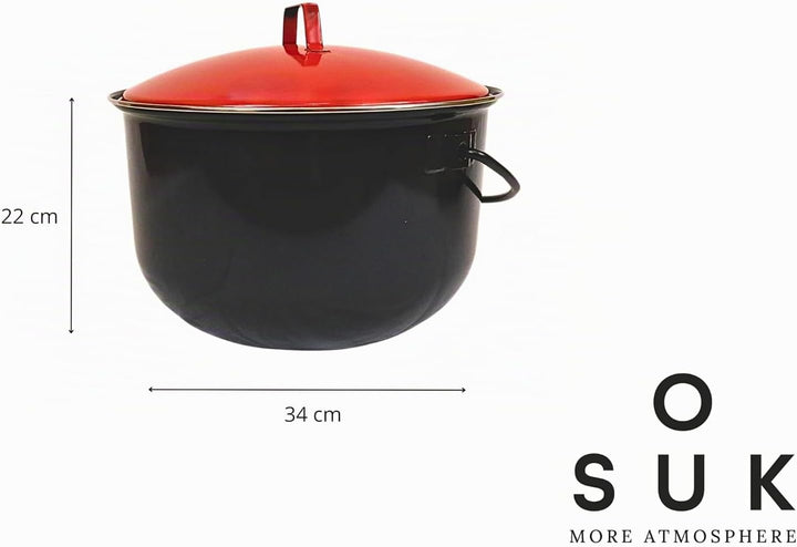 Ungarischer Gulaschkessel Topf Fischkessel Emaillierter Kessel für Gulasch Topf für Schwenkgrill (To