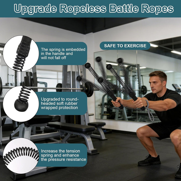 Seillose Kampfseile 2 Stück Kampfseil Ohne Seil Tragbar Kabellose Kampfseile Gewichtete Battle Rope