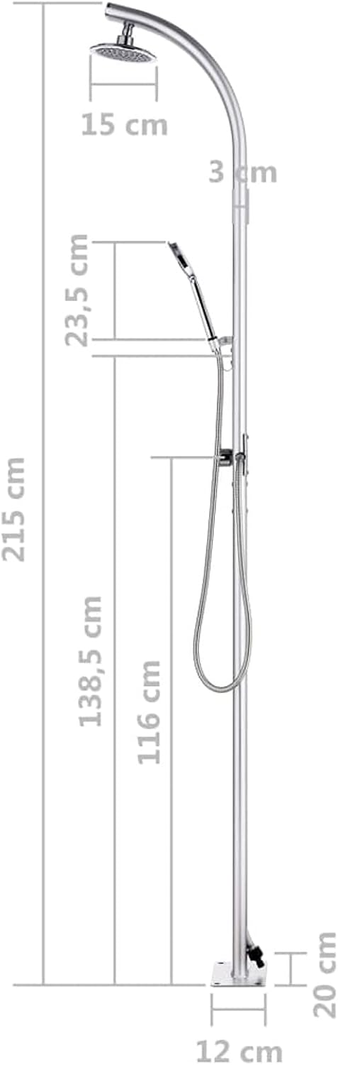 Tidyard Gartendusche Duschsystem Chrom-Zinkknopf Pooldusche Campingdusche Au?endusche Au?enduschsyst