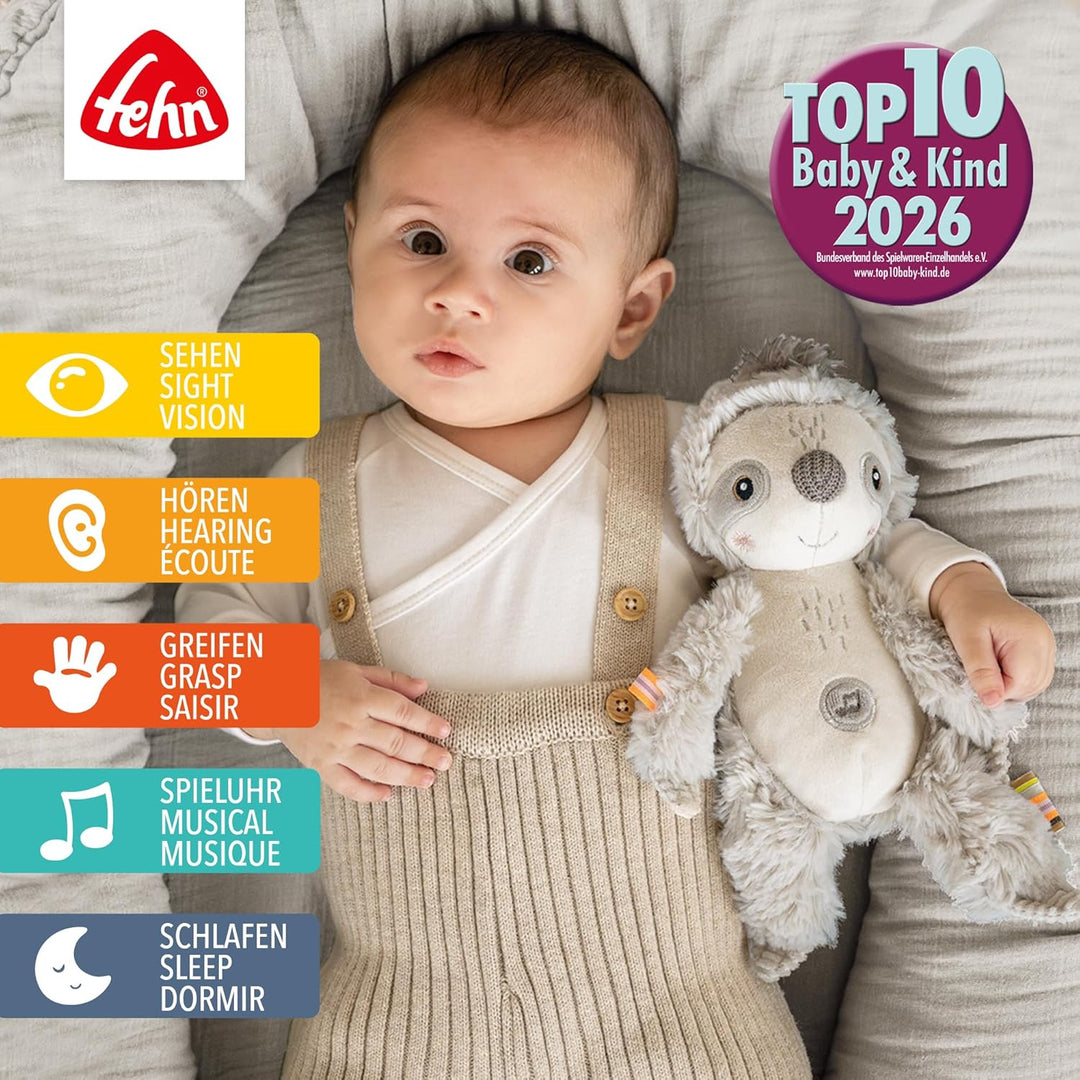 Fehn Einschlafhilfe Faultier – Baby Einschlafhilfe mit Soundmodul: Faultier Kuscheltier mit entnehmb