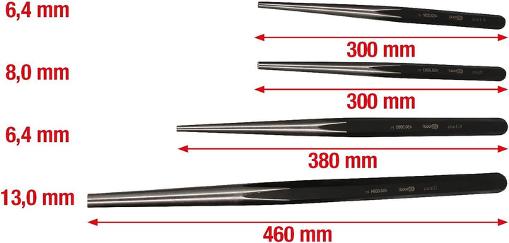 KS Tools 450.0090 Durchtreiber-Satz für Nutzfahrzeuge, 4-tlg.