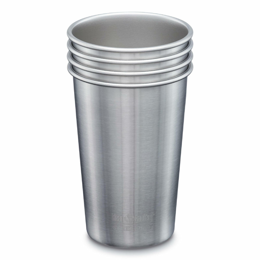 Klean Kanteen Classic Trinkflasche, Edelstahl, Silber, 473ml, 4-Einheiten 473ml - 4er Pack, 473ml -