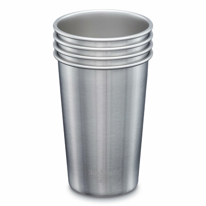 Klean Kanteen Classic Trinkflasche, Edelstahl, Silber, 473ml, 4-Einheiten 473ml - 4er Pack, 473ml -