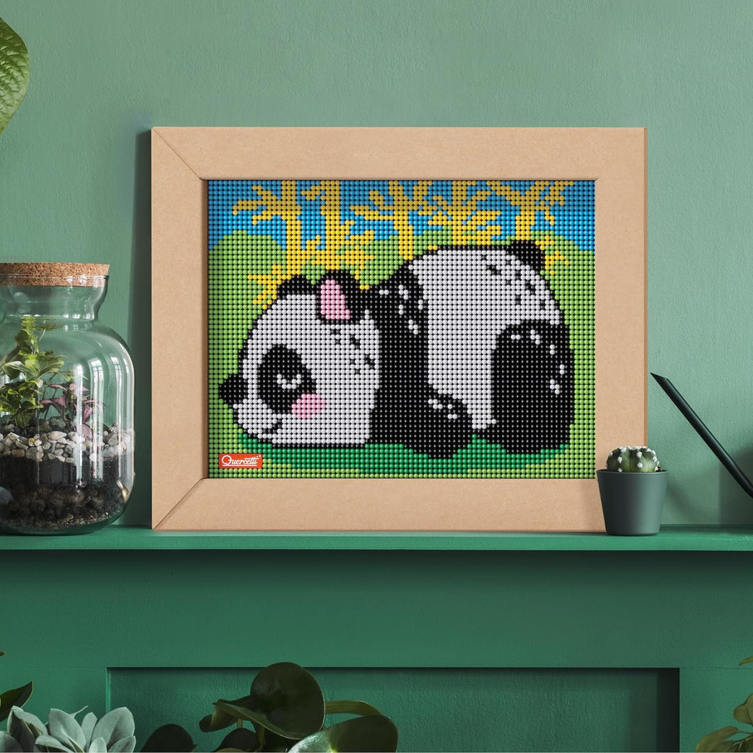 Quercetti 0797 Quercetti-0797 Pixel Art Kawaii Design Panda Steckspiel, Multicolor