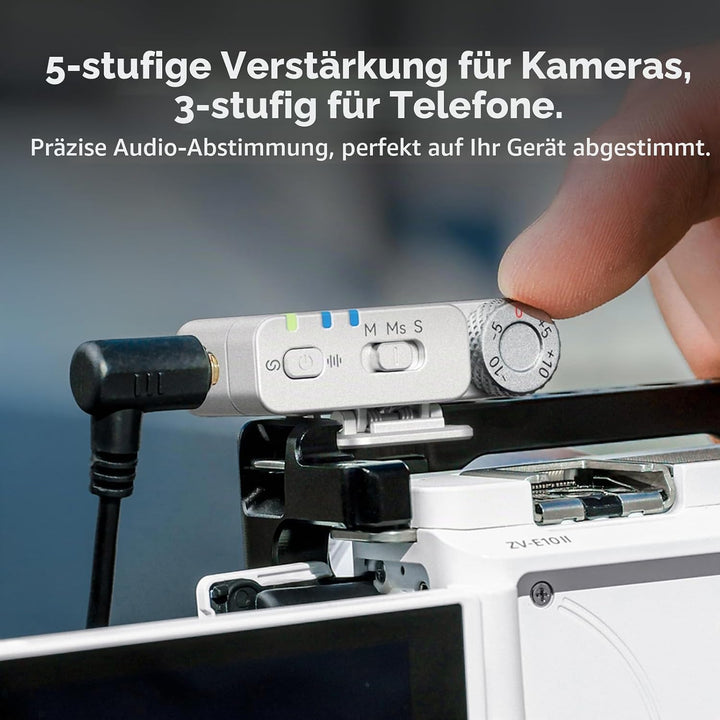SMALLRIG S70 Drahtloses Mikrofon mit USB-C- und 3,5-mm-Anschluss für Smartphones/Tablets/Kameras, Un