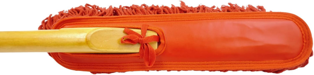 Car Duster California Style – Rot, 62cm, Baumwolle, Holzgriff, Waschbarer Reinigungskopf