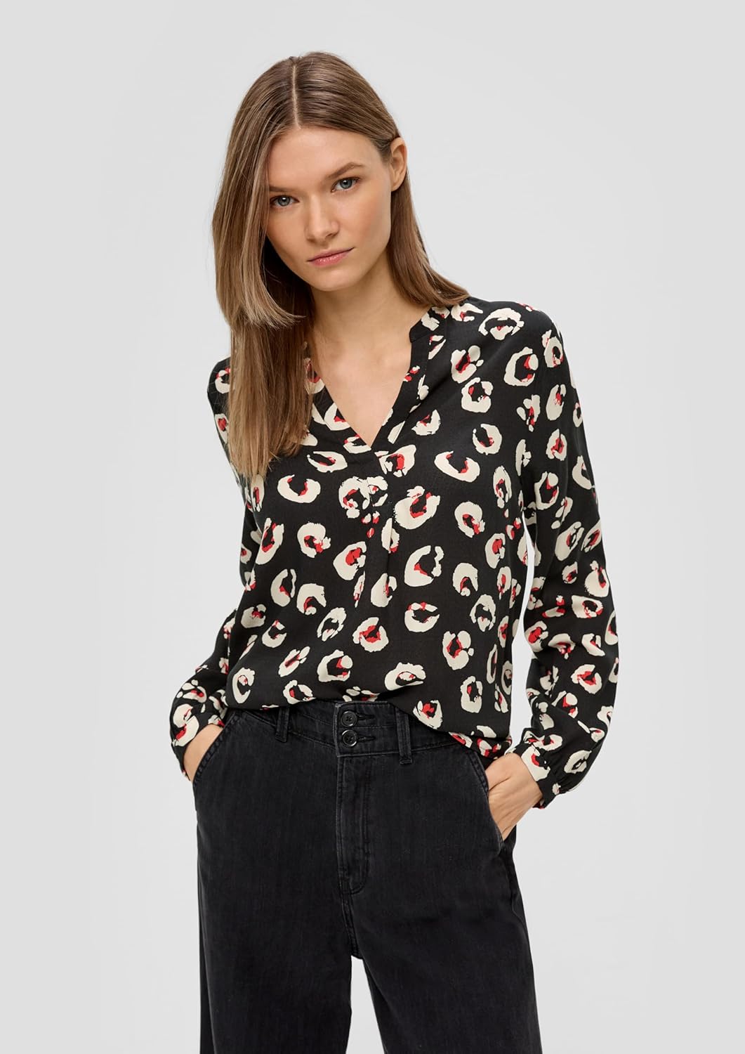 s.Oliver Viskosebluse mit Dobby-Struktur 36 99a1_schwarz, 36 99a1_schwarz