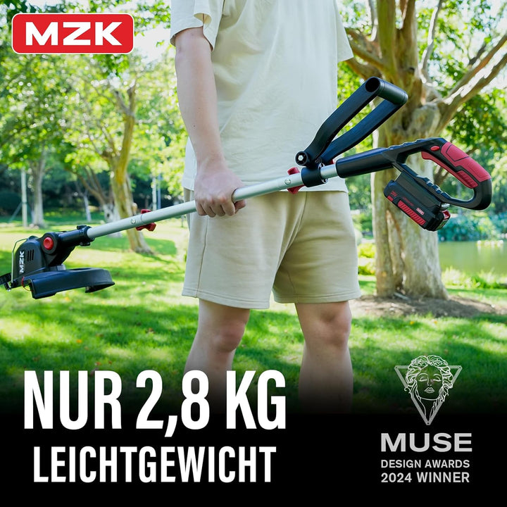MZK 20V 30 cm Akku-Rasentrimmer & Kantenschneider, batteriebetrieben mit automatischer Fadenführung,
