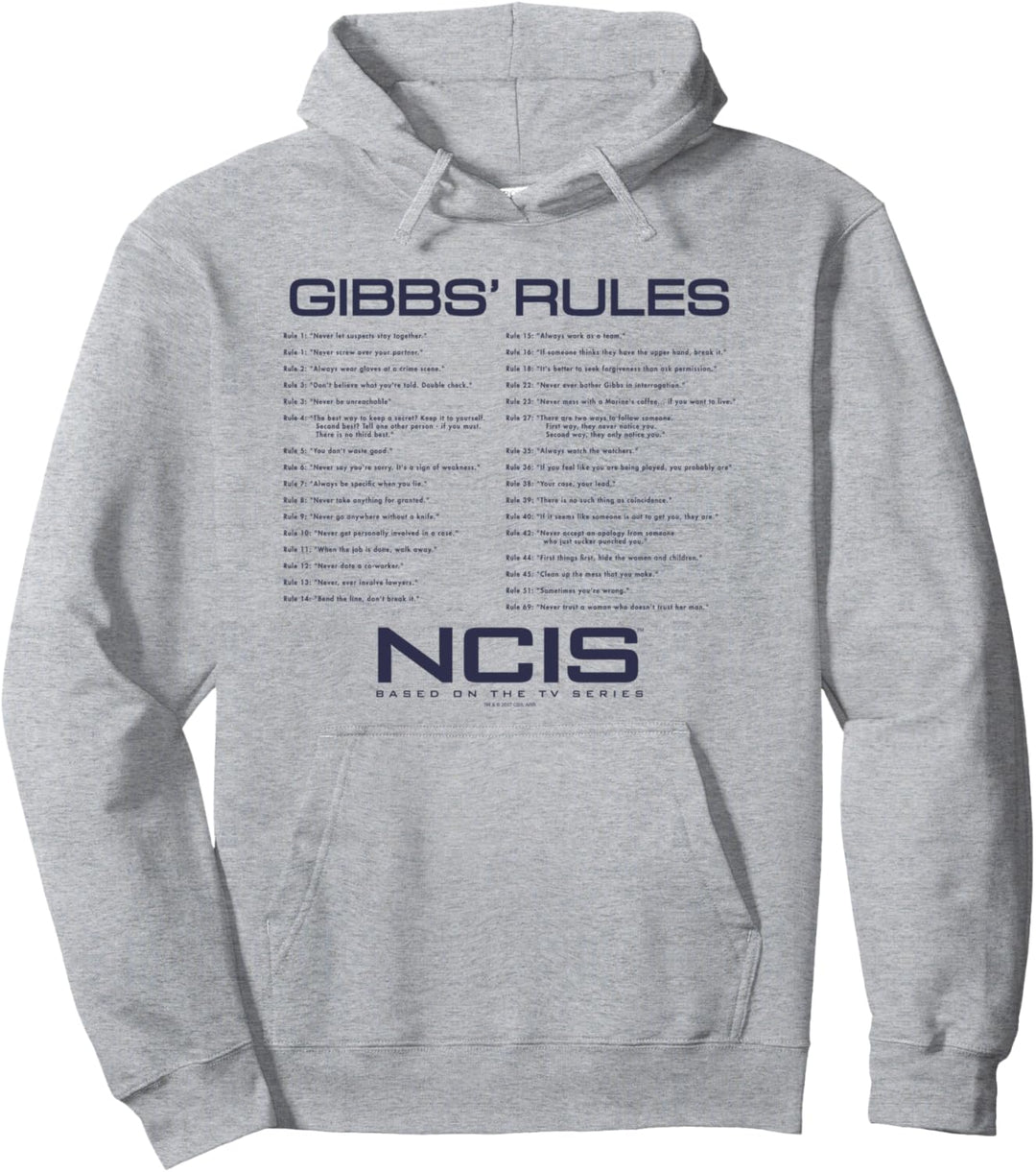 NCIS Gibbs Rules Pullover Hoodie