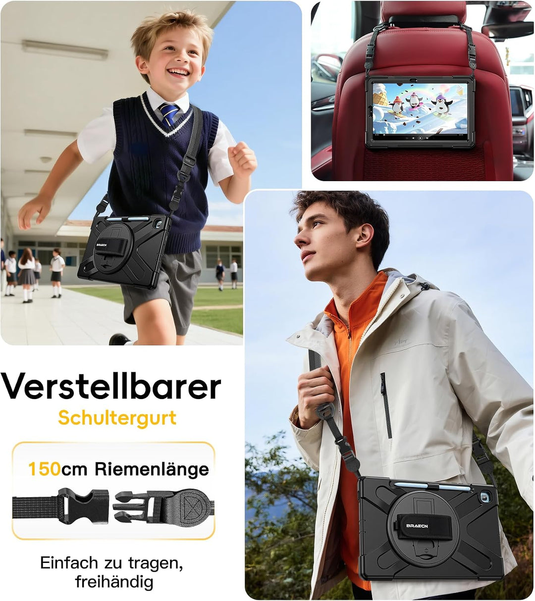 BRAECN Hülle für Samsung Galaxy Tab S6 Lite 10,4 Zoll 2024/2022/2020 | Robuste Stossfeste Tragbare S