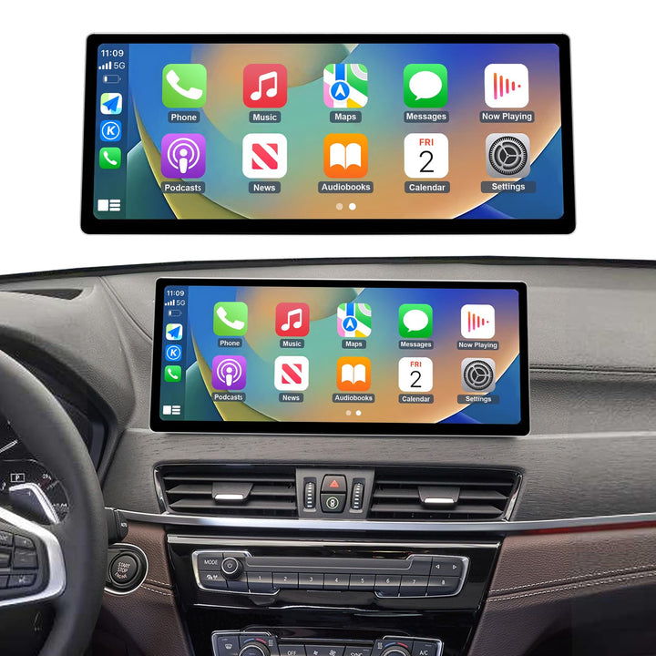 Autoradio 12,3-Zoll-Touchscreen mit kabellosem Carplay und Android Auto für 2016-2022 BMW X1-Serie F