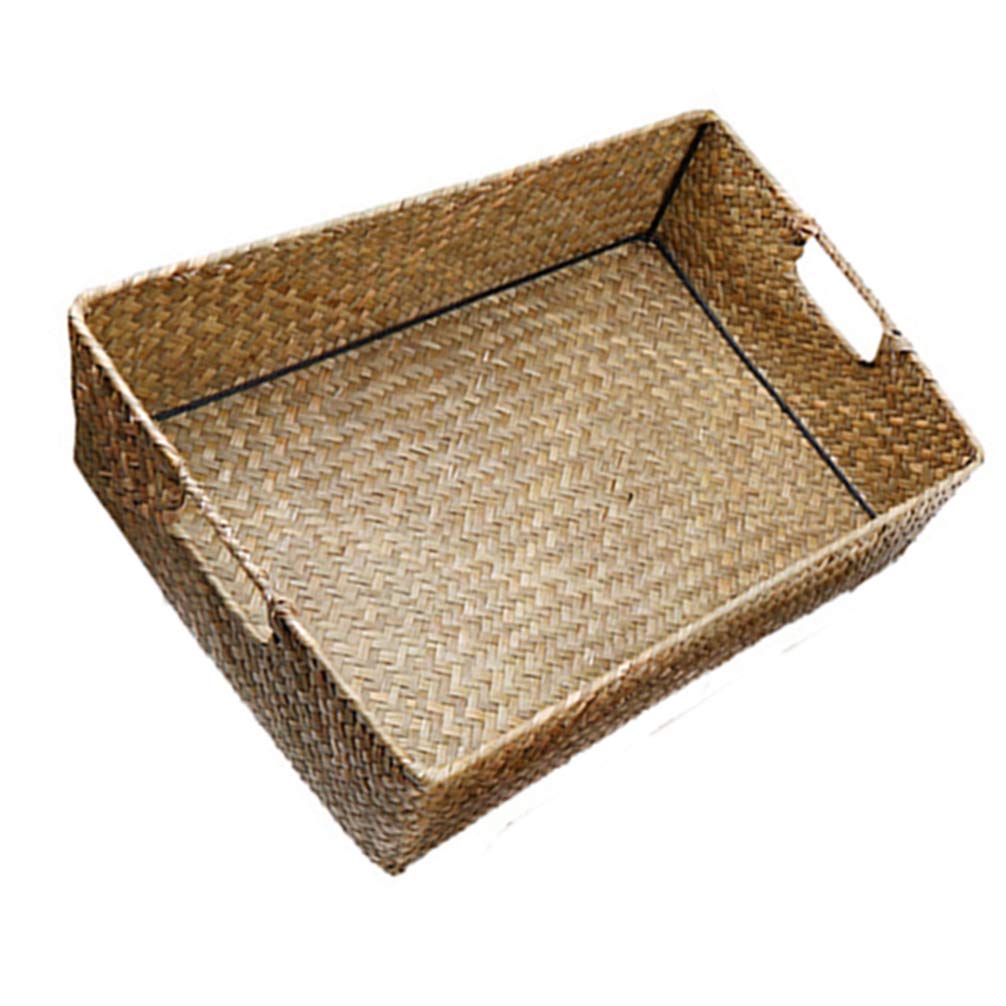 UPKOCH Seegras Aufbewahrungskorb Gewebter Korb Rechteckig Ablagekorb 30X20X10CM Haushalt Multifunkti