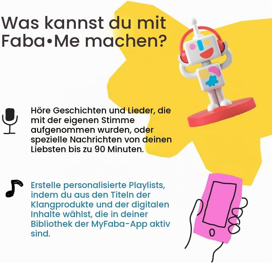 FABA + Interaktiver Geschichtenerzähler für Kinder mit Audioinhalten von 0 bis 10 Jahren, Audiobox m