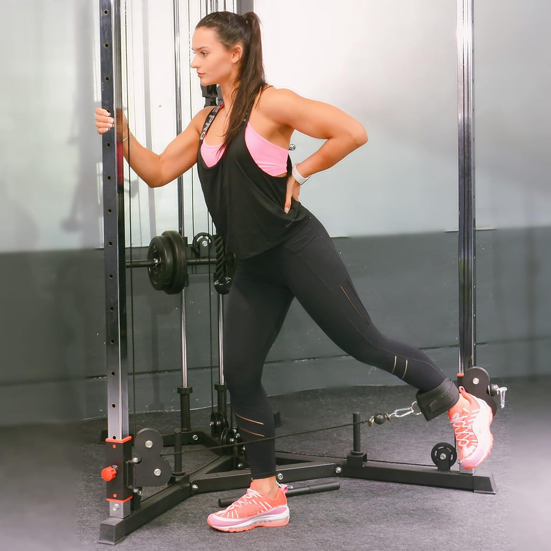 Train Hard® Kabelzug Trainer Latzugstation Kraftstation Cross Over mit Klimmzugstange, Bizeps- / Tri
