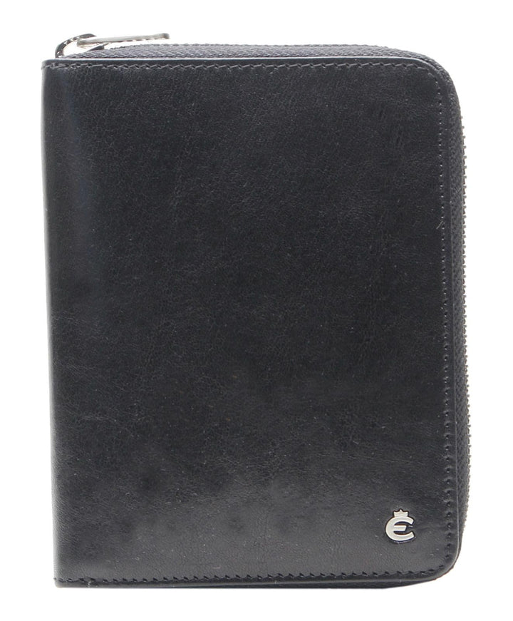 Esquire Toscana Damengeldbörse Leder 14 cm Schwarz, Schwarz