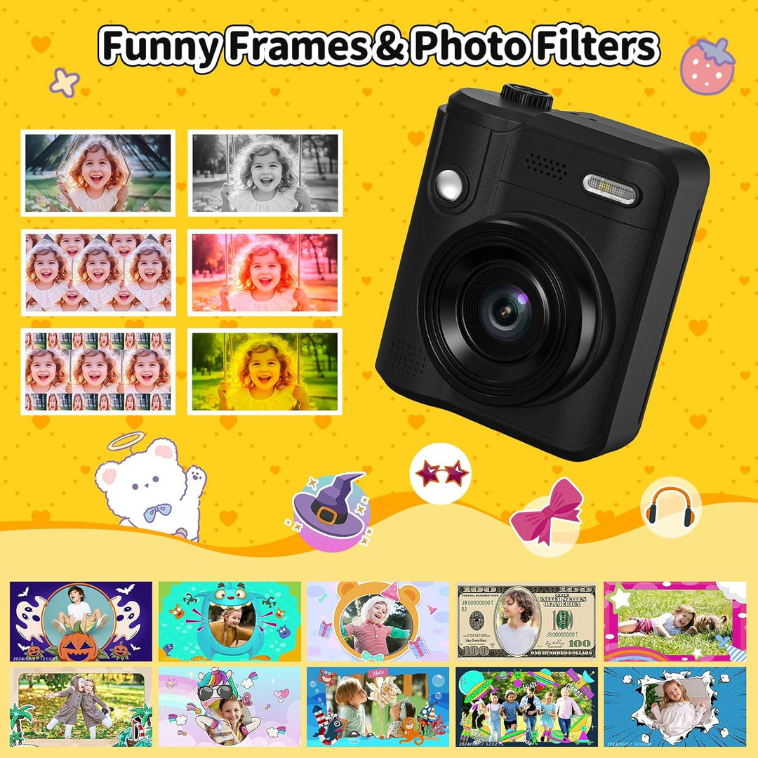 Gofunly Sofortbildkamera Kinder, 1080P HD Kinderkamera Sofortbildkamera mit 32GB Karte & DruckerPapi