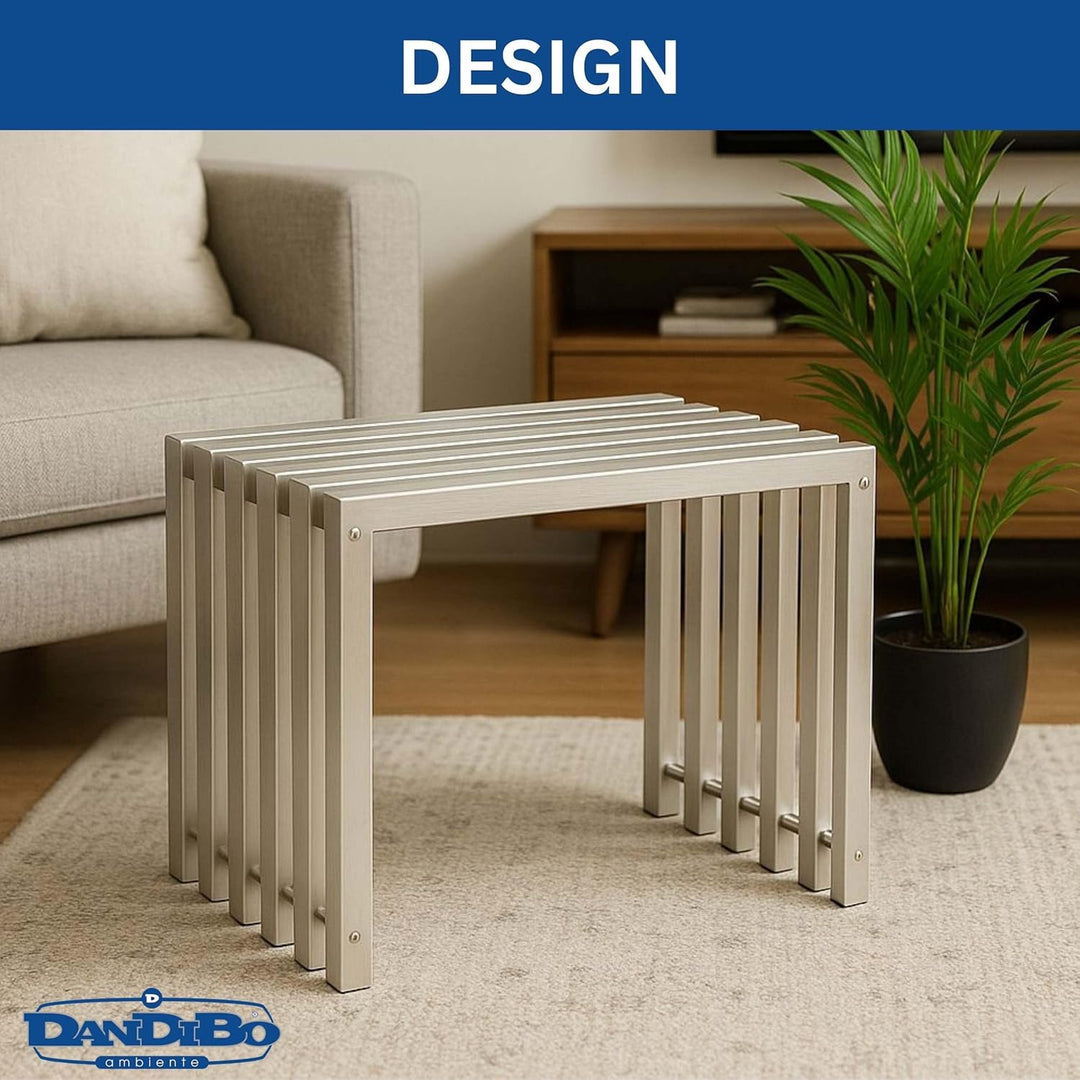 DanDiBo Sitzhocker Edelstahl Modern Wetterfest Metall Massiv 96643 Sitzbank 60 cm Outdoor Garten Hoc
